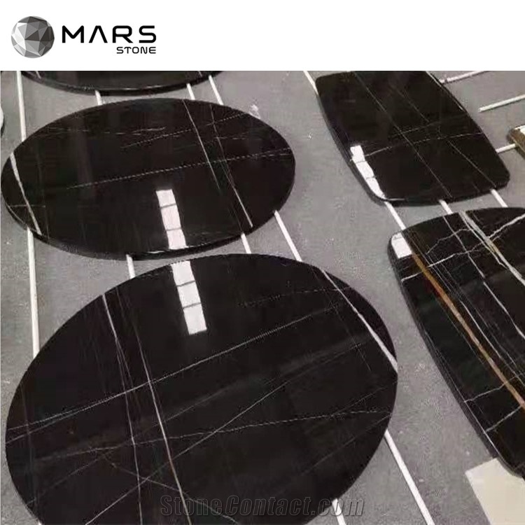 Nero Tunisi Noir Gris Aziza Marbre,Black Aziza Marble Slab,