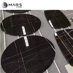 Nero Tunisi Noir Gris Aziza Marbre,Black Aziza Marble Slab,