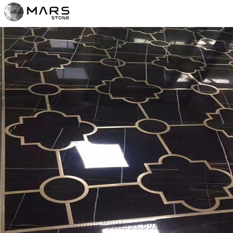 Nero Tunisi Noir Gris Aziza Marbre,Black Aziza Marble Slab,
