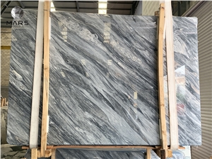 New Natural Space Grey Marble Stone Cross Grain Big Slabs 