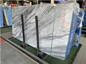 New Natural Space Grey Marble Stone Cross Grain Big Slabs 