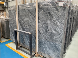 New Natural Space Grey Marble Stone Cross Grain Big Slabs 