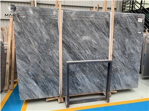 New Natural Space Grey Marble Stone Cross Grain Big Slabs 