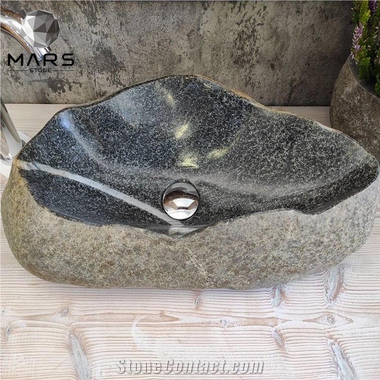 New Style Simple Design Black Granite Bathroom Sink