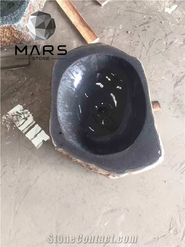 New Style Simple Design Black Granite Bathroom Sink