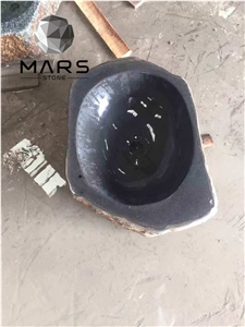New Style Simple Design Black Granite Bathroom Sink
