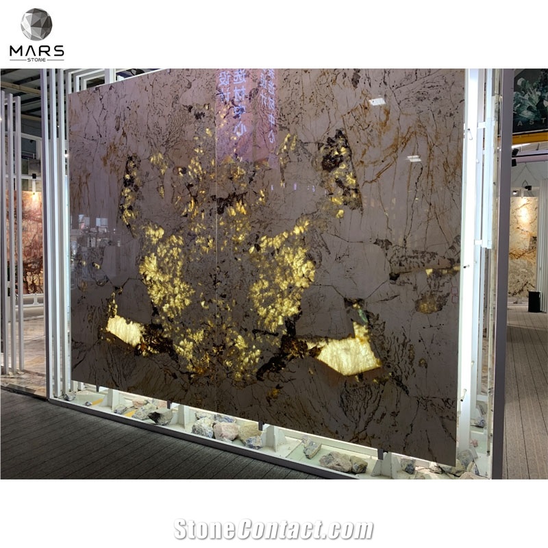 Pandora Quartzite Luxury Stone Marble LED Light Backlit Slabs Tiles