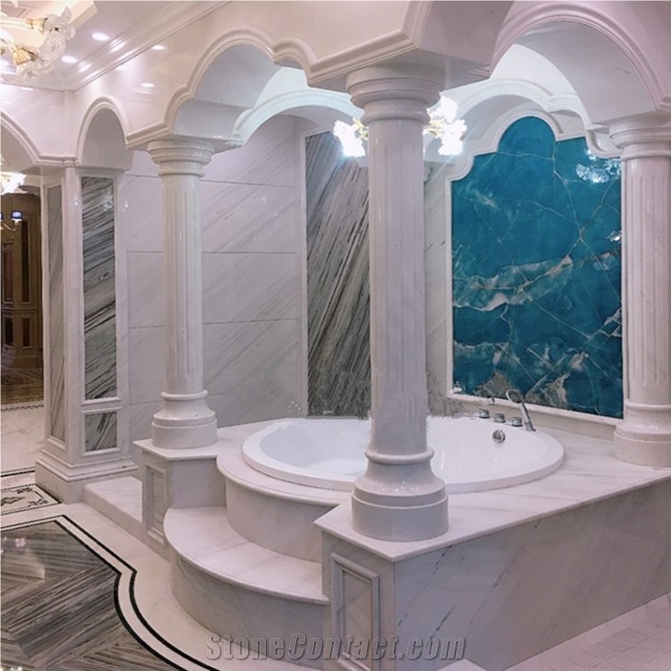 Polaris White Greece Marble Slabs