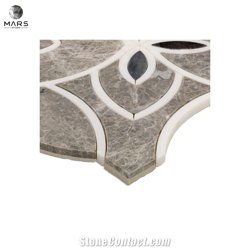 Popular Irregular Flower Polished Mosaic Marble Tiles