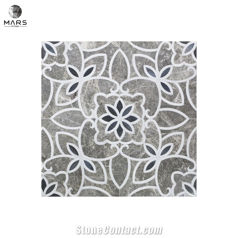 Popular Irregular Flower Polished Mosaic Marble Tiles