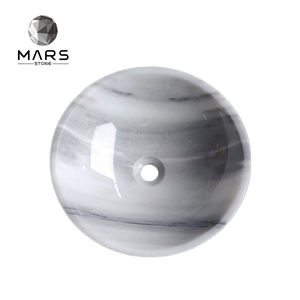 Simple Design Round Shape Bathroom Marble Sink Wash Basins