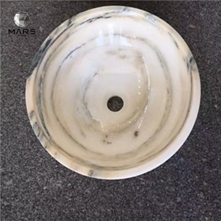 Simple Design Round Shape Bathroom Marble Sink Wash Basins