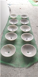 Simple Design Round Shape Bathroom Marble Sink Wash Basins
