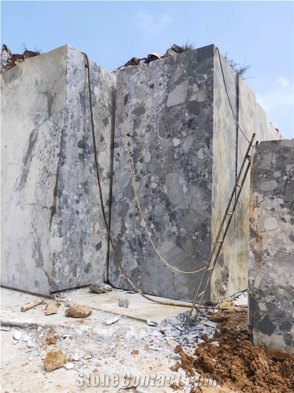 The Most Hot Sale Grey Marble Stone With Flower On Sale