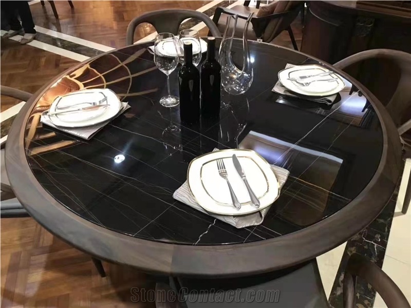 Tunisia Sahara Noir Marmo Dorato Black Aziza Marble 
