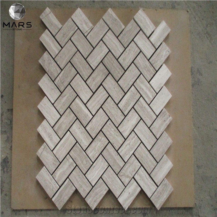 Wall Natural Stone Marble Mosaic Herringbone Floor Tile