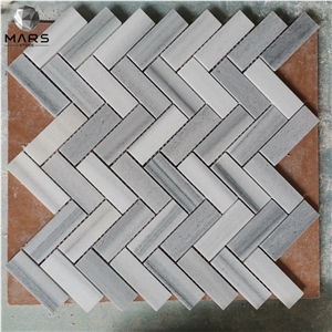 Wall Natural Stone Marble Mosaic Herringbone Floor Tile
