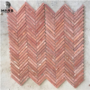 Wall Natural Stone Marble Mosaic Herringbone Floor Tile