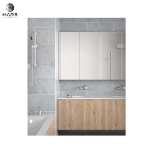 White Carrara Marble Rectangle Polished Brick Mosaic Tiles