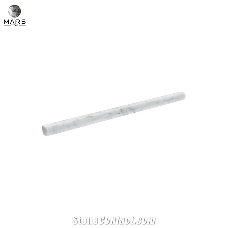 White Carrara Marble Rectangle Polished Brick Mosaic Tiles