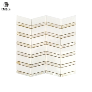 Wholesale Thassos Marble And Mother Of Pearl Chevron Mosaic