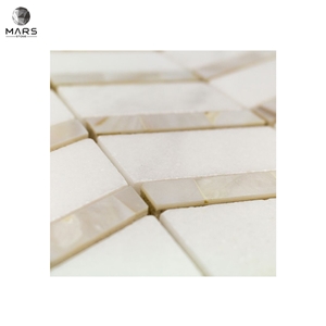 Wholesale Thassos Marble And Mother Of Pearl Chevron Mosaic