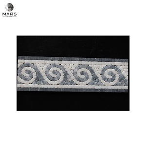 Wholesales Pebbles Polished White Marble Mosaics Border