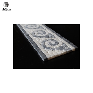 Wholesales Pebbles Polished White Marble Mosaics Border