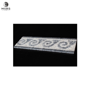 Wholesales Pebbles Polished White Marble Mosaics Border