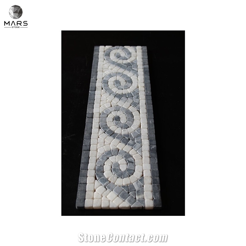 Wholesales Pebbles Polished White Marble Mosaics Border
