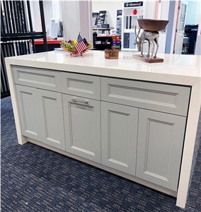 Quartz Double Thin Waterfall Island Top, Kitchen Top