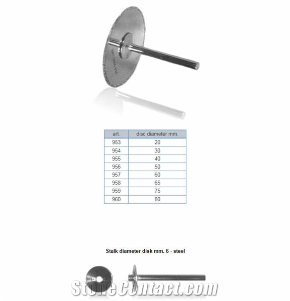 Diamond Disc For Marbles Interchangeable Stalk Mm. 6