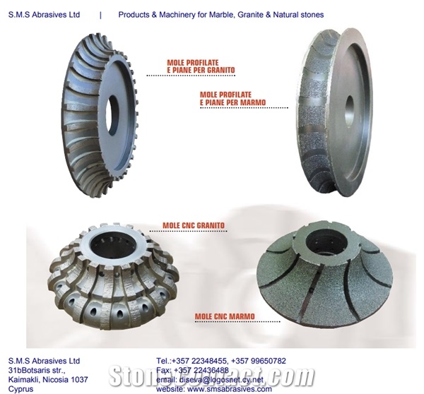 Stone Edge Profiling Tools, Chamfering Wheels