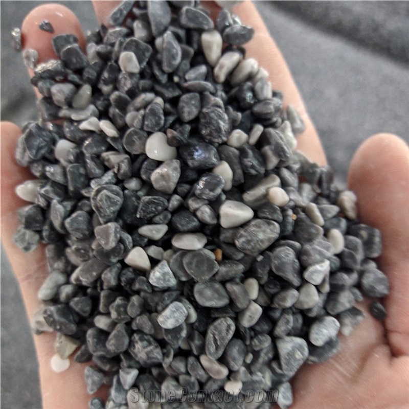 Crushed Gray Pebble Gravel Mini Stone For Landscape