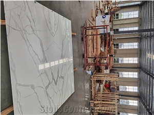 Calacatta Crystallized Stone Slab,Nano Glass Panels Slabs