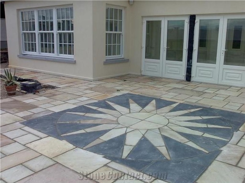 Sandstone Circle Pavers, Exterior Pattern