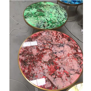 Beautiful Agate Gemstone Round Coffee Table Tops