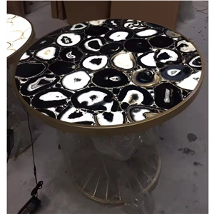 Beautiful Agate Gemstone Round Coffee Table Tops