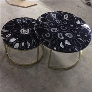 Translucent Black Agate Slab, Semiprecious Stone Wall Panel Price