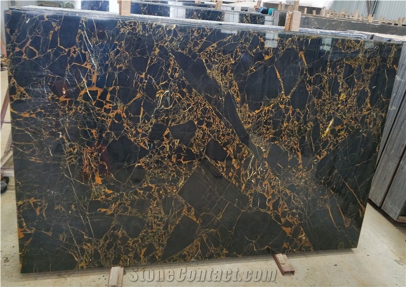 Bashu Bamboo Grain Black Marble Tile Slab