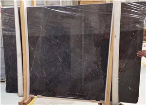 Bashu Bamboo Grain Black Marble Tile Slab