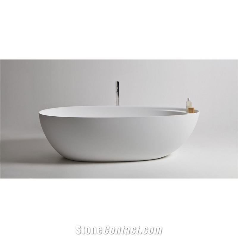 China White Handcarved Natural Marble Solid Surface Bathtub