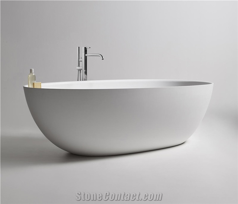 China White Handcarved Natural Marble Solid Surface Bathtub
