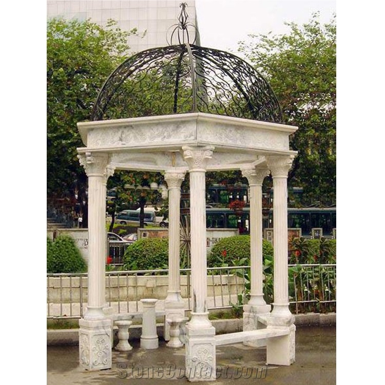 Custom Cheaper Stone Garden Pavilion Carved Gazebo On Sales