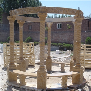 Custom Cheaper Stone Garden Pavilion Carved Gazebo On Sales