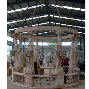 Custom Cheaper Stone Garden Pavilion Carved Gazebo On Sales