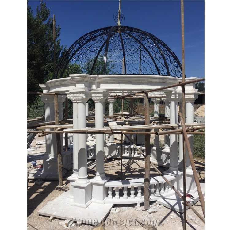 Custom Cheaper Stone Garden Pavilion Carved Gazebo On Sales