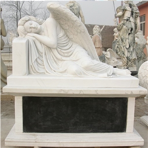 Custom Cheaper White Marble  Western Style Angela  Monument