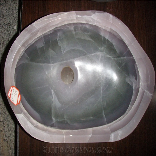 Customized Design Commercial Wash Basins Purple  Marble