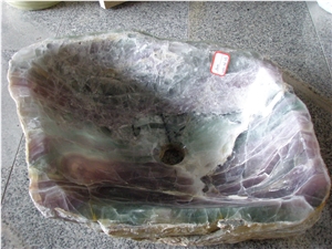 Customized Design Commercial Wash Basins Purple  Marble